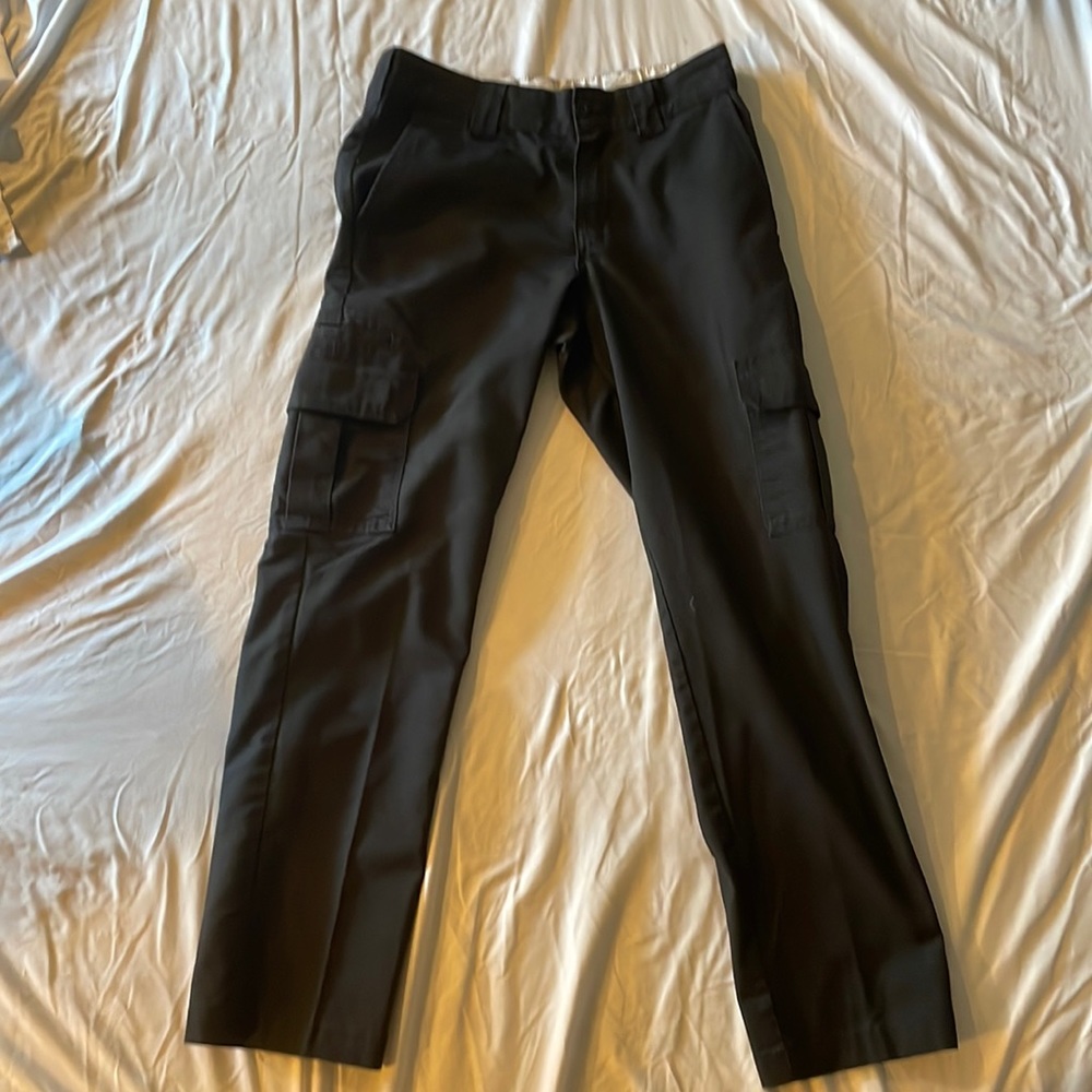 black slim straight dickies cargo pants